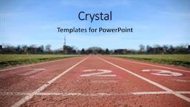  Presentation with motivation - Slide deck with roadsign - athlete track or running track background and a light blue colored foreground