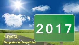  Presentation with 2019 chinese new year - Audience pleasing theme consisting of roadsign - digital image of new year backdrop and a tawny brown colored foreground