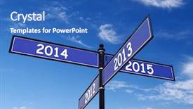  Presentation with way - Beautiful presentation design featuring roadsign with past and future backdrop and a teal colored foreground