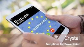  Presentation with european union - Slides having roaming text and european union background and a coral colored foreground