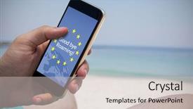  Presentation with european union - Audience pleasing slides consisting of roaming text on european union backdrop and a soft green colored foreground