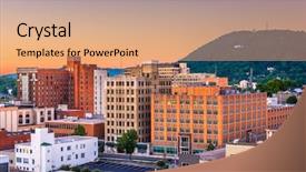  Presentation with roanoke - Presentation design having roanoke virginia usa downtown skyline background and a coral colored foreground