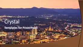  Presentation with virginia - Theme featuring roanoke virginia usa downtown skyline background and a tawny brown colored foreground