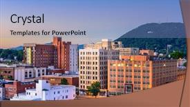  Presentation with roanoke - Colorful theme enhanced with roanoke virginia usa downtown skyline backdrop and a light blue colored foreground