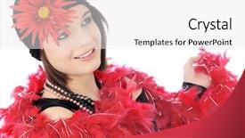  Presentation with currant black white and red - Presentation theme having roaring 20s - close-up image of a beautiful background and a  colored foreground