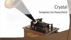  Presentation with gramophone - PPT layouts having roaring 20s - edison gramophone on white background background and a white colored foreground