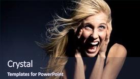  Presentation with fear - Slide deck having roaring 20s - young blond woman screaming background and a  colored foreground