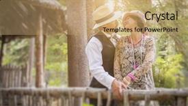  Presentation with twenties - PPT theme having roaring twenties - attractive 1920s dressed romantic couple background and a coral colored foreground
