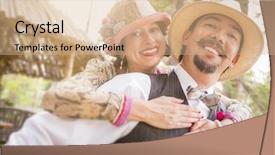  Presentation with twenties - Presentation design featuring roaring twenties - attractive 1920s dressed romantic couple background and a coral colored foreground