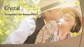  Presentation with twenties - Beautiful slide set featuring roaring twenties - attractive 1920s dressed romantic couple backdrop and a blonde colored foreground