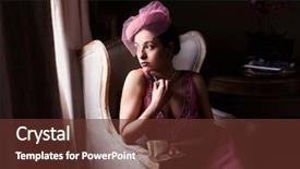  Presentation with twenties - Amazing PPT layouts having roaring twenties - attractive young woman in 1920s backdrop and a tawny brown colored foreground