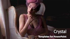  Presentation with twenties - Slide set with roaring twenties - attractive young woman in 1920s background and a wine colored foreground