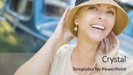  Presentation with roaring - Beautiful PPT theme featuring roaring twenties - beautiful 1920s dressed girl near backdrop and a soft green colored foreground