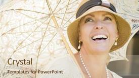  Presentation with 1920s - PPT theme having roaring twenties - beautiful 1920s dressed girl background and a lemonade colored foreground