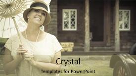  Presentation with twenties - Beautiful PPT theme featuring roaring twenties - beautiful 1920s dressed girl backdrop and a mint green colored foreground