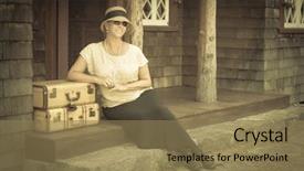  Presentation with twenties - Amazing presentation design having roaring twenties - pretty 1920s dressed girl next backdrop and a coral colored foreground