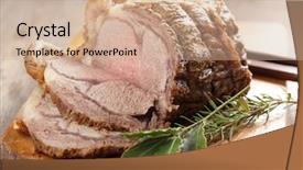  Presentation with roast beef - Amazing PPT theme having roast beef and spices backdrop and a coral colored foreground