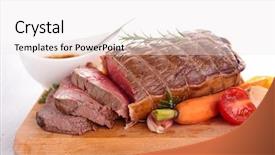  Presentation with roast beef - Cool new presentation theme with roast beef and vegetables backdrop and a  colored foreground
