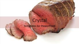  Presentation with roast beef - Cool new presentation design with roast beef isolated on white backdrop and a red colored foreground