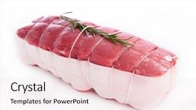  Presentation with roast beef - Slide deck enhanced with roast beef isolated on white background and a lemonade colored foreground