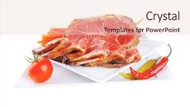  Presentation with roast beef - Presentation having roast beef meat rolls and chunk on white platter background and a lemonade colored foreground