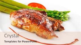  Presentation with roast beef - Cool new slide deck with roast-beef-meat-served backdrop and a coral colored foreground