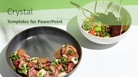  Presentation with green shadow - Theme enhanced with roast-beef-salad-with-green background and a mint green colored foreground