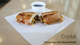  Presentation with roast beef - Amazing slide deck having roast-beef-sandwich-with-beef backdrop and a coral colored foreground