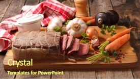  Presentation with roast sirloin beef - Slides with roast beef sauce and ingredient background and a  colored foreground