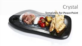  Presentation with roast beef - Amazing PPT theme having roast-beef-with-cream-cheese backdrop and a white colored foreground