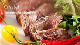  Presentation with roast beef - Amazing presentation theme having roast beef with vegetables and rocket salad backdrop and a red colored foreground