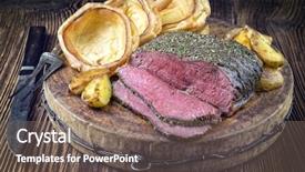  Presentation with roast sirloin beef - Cool new slides with roast beef with yorkshire pudding backdrop and a violet colored foreground