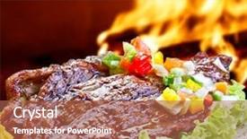  Presentation with roast beef - Beautiful presentation theme featuring roast beef backdrop and a coral colored foreground