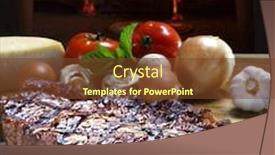  Presentation with roast beef - Beautiful slide set featuring roast beef backdrop and a tawny brown colored foreground