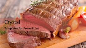  Presentation with roast beef - Amazing PPT theme having roast beef backdrop and a red colored foreground