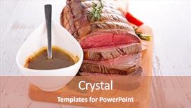  Presentation with roast beef - Audience pleasing PPT layouts consisting of roast beef backdrop and a coral colored foreground