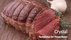  Presentation with roast beef - Slide deck consisting of roast beef background and a tawny brown colored foreground