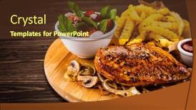 Presentation with breast - Presentation featuring roast-chicken-breast-french-fries background and a  colored foreground
