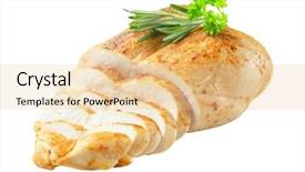  Presentation with grilled chicken - Beautiful PPT theme featuring roast chicken breast isolated backdrop and a lemonade colored foreground