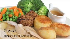  Presentation with individual activity humanoid - Theme consisting of roast chicken dinner with stuffing background and a coral colored foreground