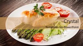  Presentation with hydroponics vegetables hydroponic vegetable - Presentation theme with roast chicken fillets and vegetables background and a yellow colored foreground