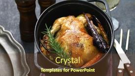  Presentation with chicken little chicks - Slide deck featuring roast-chicken-in-dutch-oven background and a tawny brown colored foreground