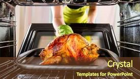  Presentation with chicken - Slides consisting of roast chicken in the oven background and a tawny brown colored foreground