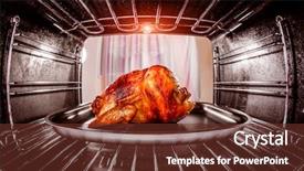  Presentation with cooking rotisserie chicken - Amazing slide set having roast chicken in the oven backdrop and a tawny brown colored foreground
