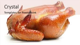  Presentation with grilled chicken - PPT layouts enhanced with roast chicken isolated on white background and a lemonade colored foreground