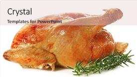  Presentation with chicken - Audience pleasing presentation design consisting of roast chicken isolated on white backdrop and a lemonade colored foreground