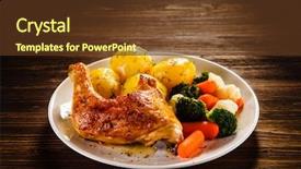  Presentation with chicken - Theme with roast chicken legs with boiled background and a tawny brown colored foreground