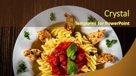  Presentation with nuggets - Theme enhanced with roast-chicken-nuggets-with-fusilli background and a tawny brown colored foreground