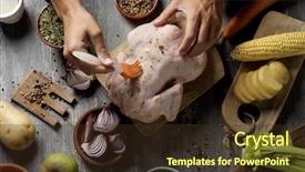  Presentation with corn cob - Amazing slide deck having roast corn on the cob backdrop and a tawny brown colored foreground