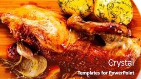  Presentation with duck - Beautiful PPT theme featuring roast-duck-on-cutting-board backdrop and a tawny brown colored foreground